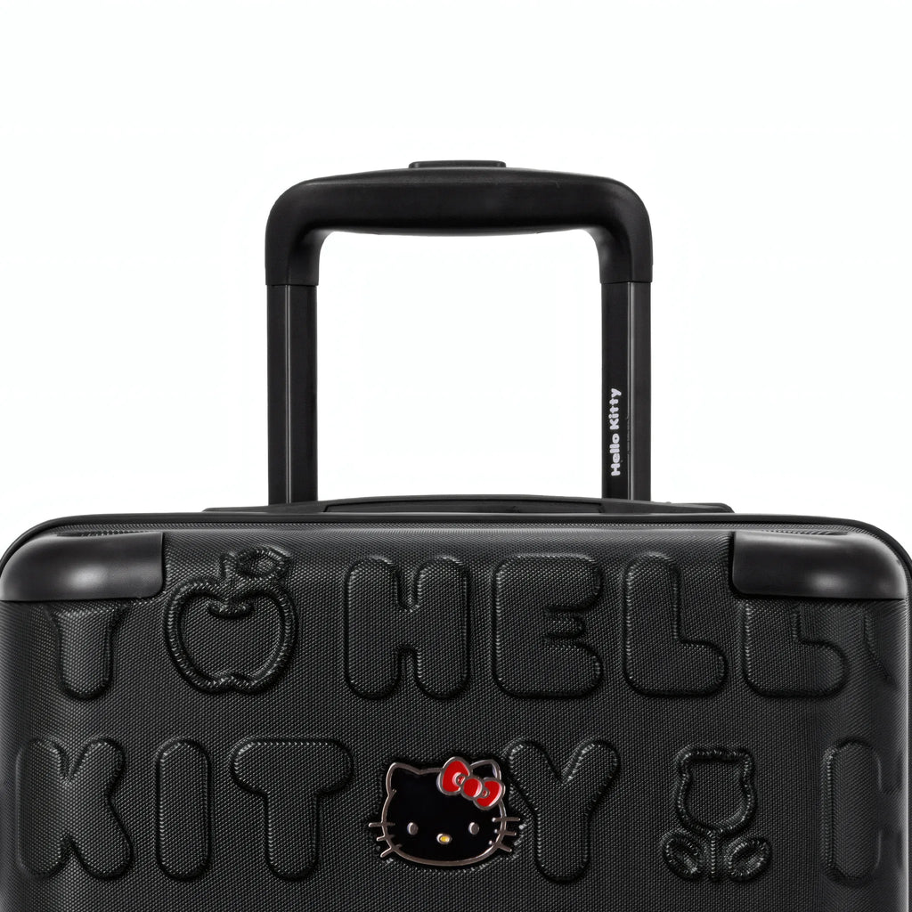 Set de 3 valises Hello Kitty Kuririn Noir, détail poignée télescopique