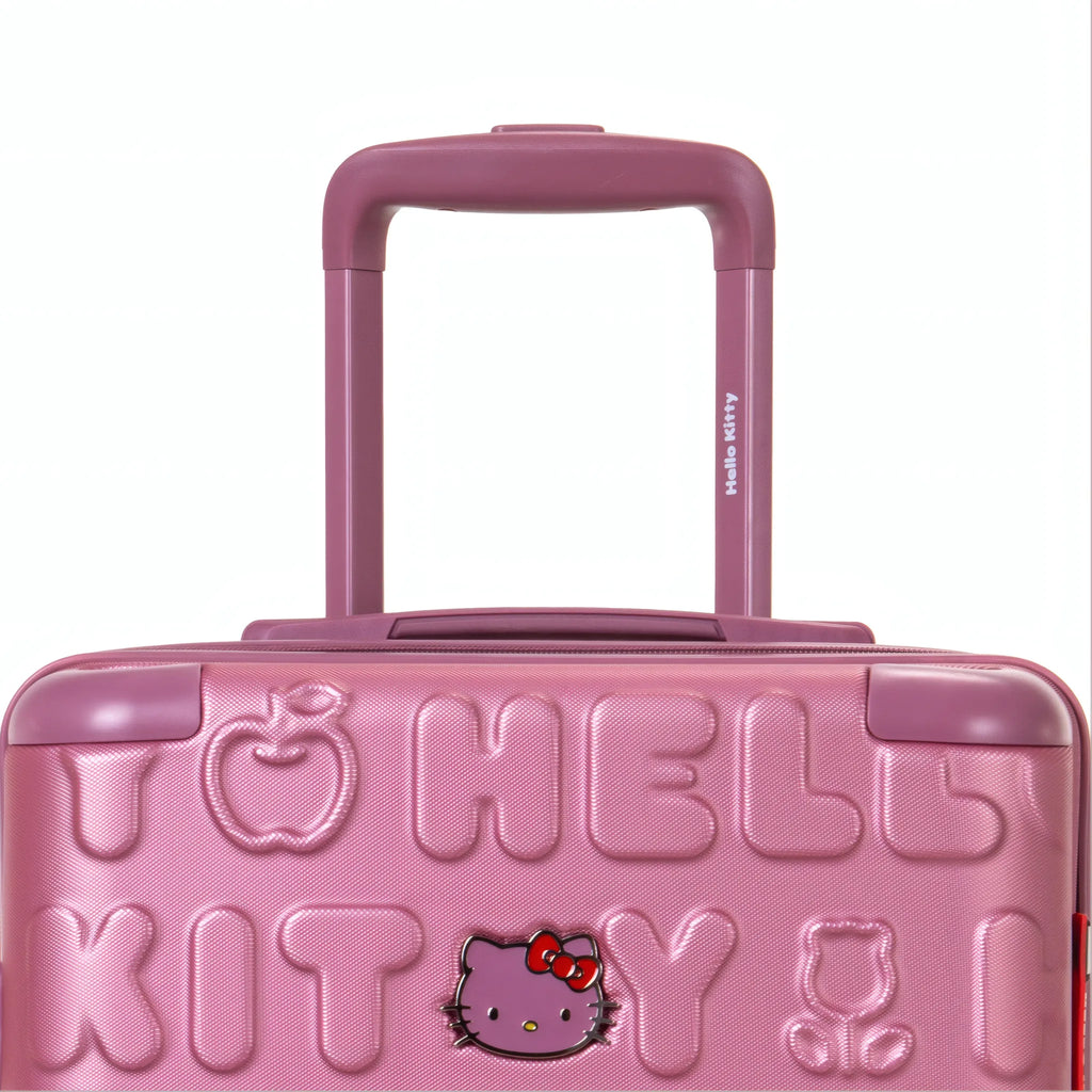 Set de 3 valises Hello Kitty Kuririn Rose, détail poignée télescopique