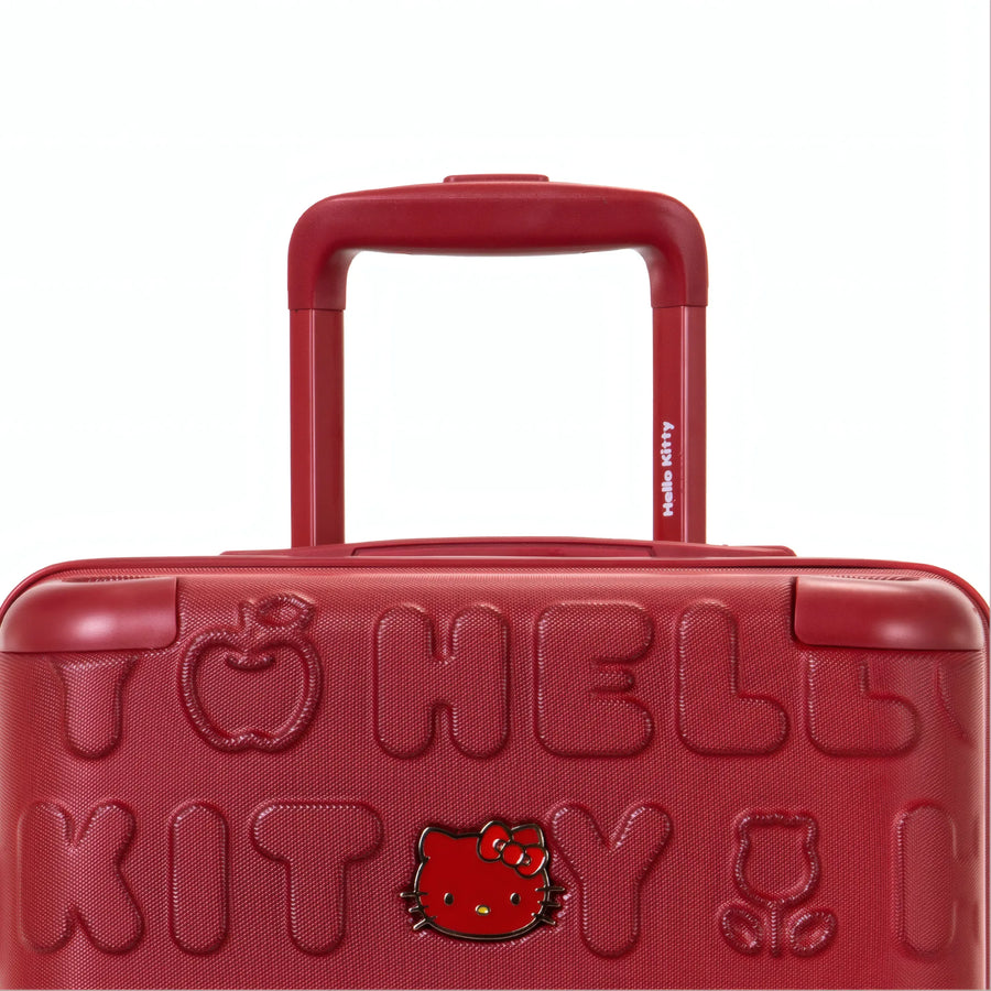 Set de 3 valises Hello Kitty Kuririn Rouge, détail poignée télescopique