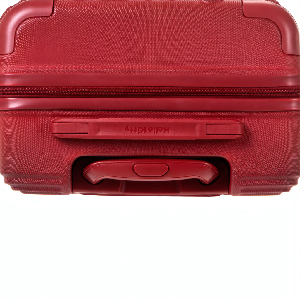 Set de 3 valises Hello Kitty Kuririn Rouge, détail poignée latérale et dessous