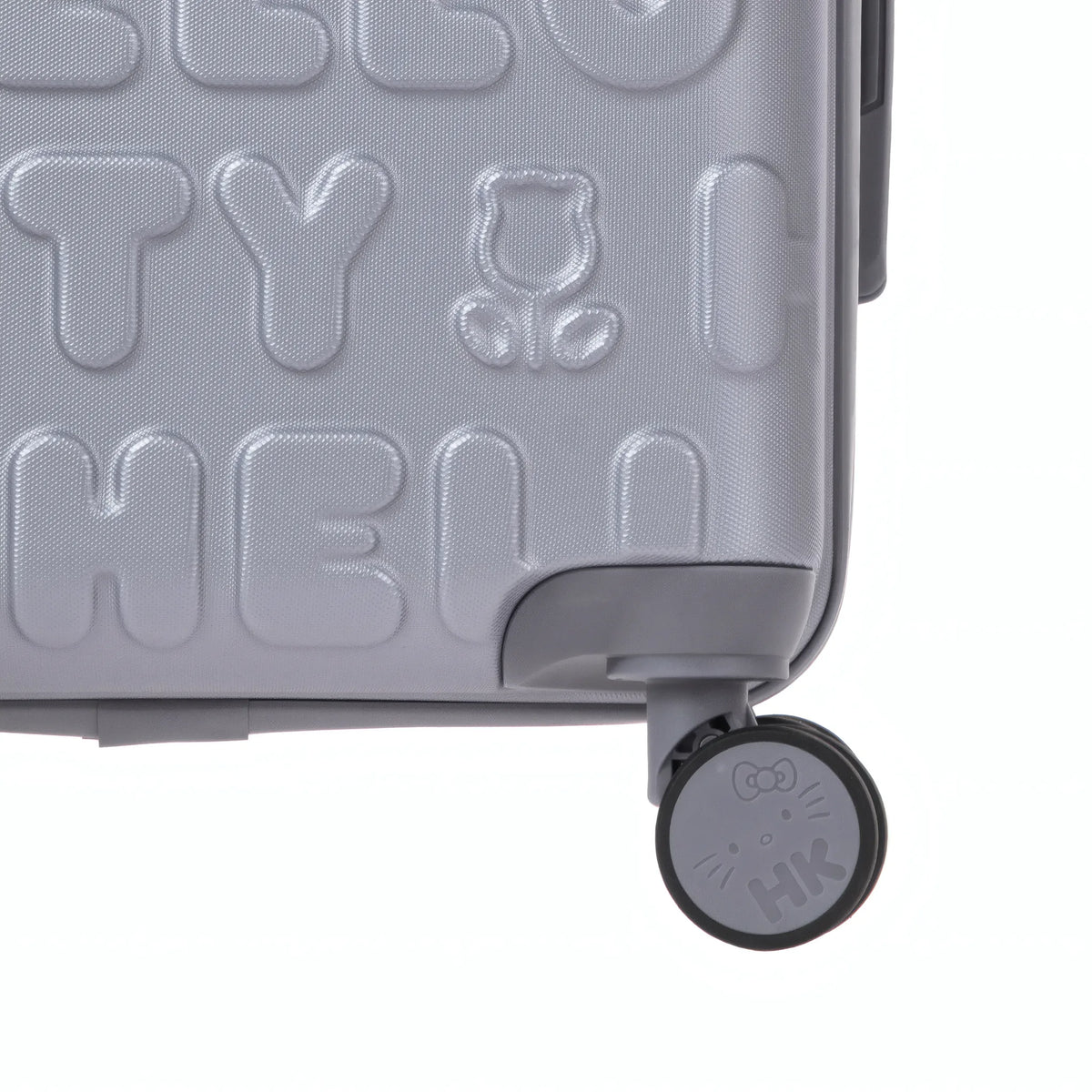 Set de 3 valises Hello Kitty Kuririn Argent, détail roue double