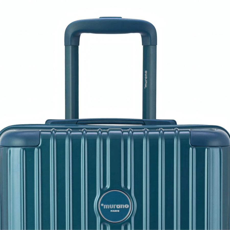 Valise Murano Rio Trunk L Bleu grisé, détail poignée télescopique