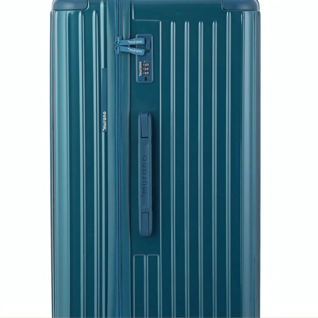 Valise Murano Rio Trunk L Bleu grisé, détail cadenas à combinaison