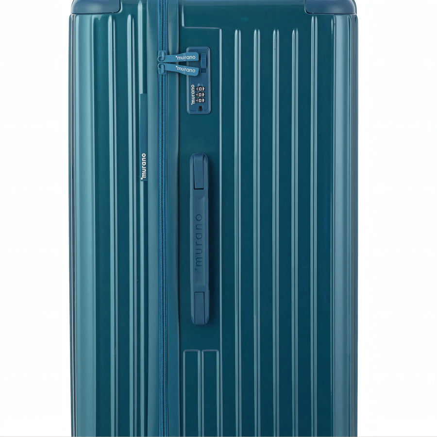 Valise Murano Rio Trunk L Bleu grisé, détail cadenas à combinaison