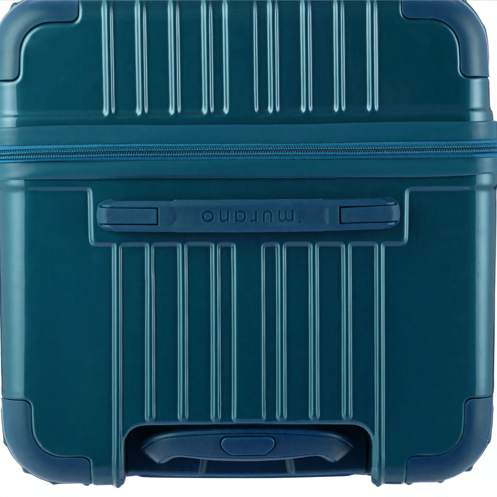 Murano Rio Trunk L suitcase, Grey-blue, side handle and underside detail