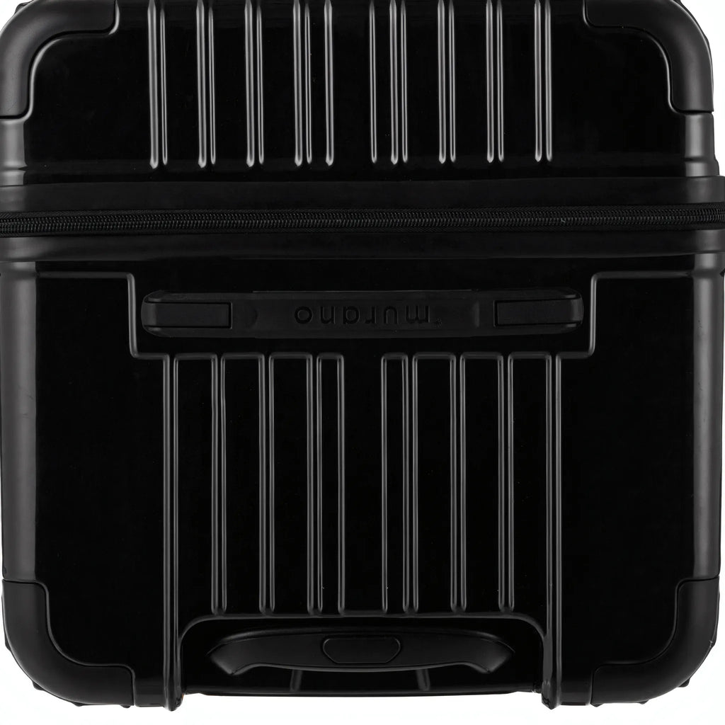 Valise Murano Rio Trunk L Noir, détail poignée latérale et dessous