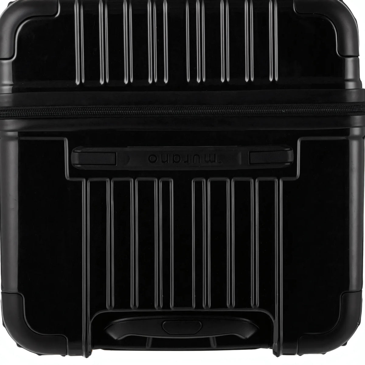 Valise Murano Rio Trunk L Noir, détail poignée latérale et dessous