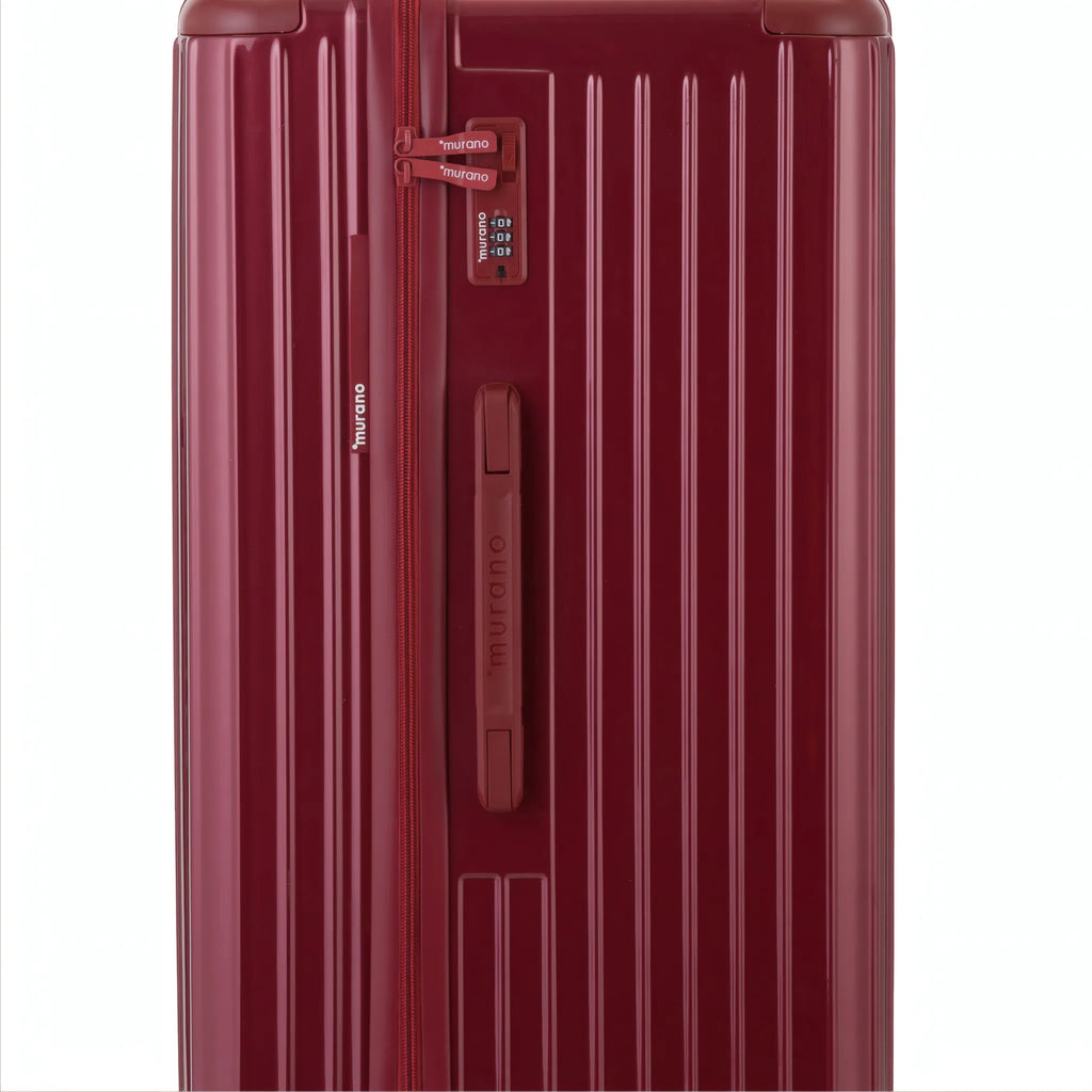Valise Murano Rio Trunk L Rouge foncé, détail cadenas à combinaison