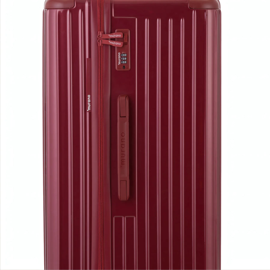Valise Murano Rio Trunk L Rouge foncé, détail cadenas à combinaison
