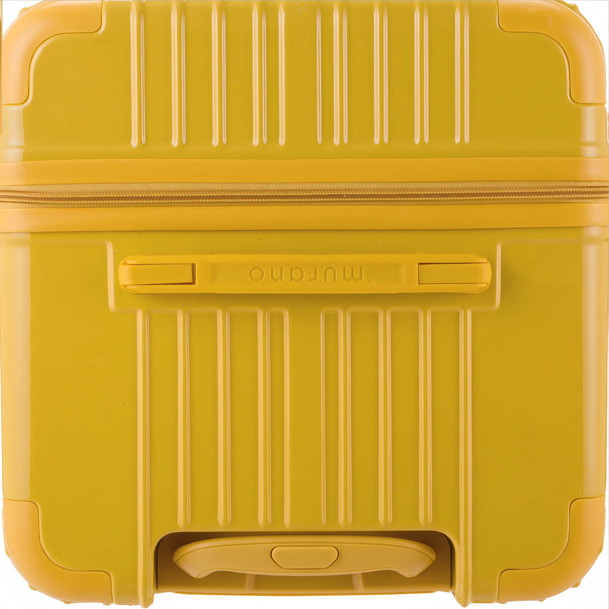 Valise Murano Rio Trunk L Jaune foncé, détail poignée latérale et dessous