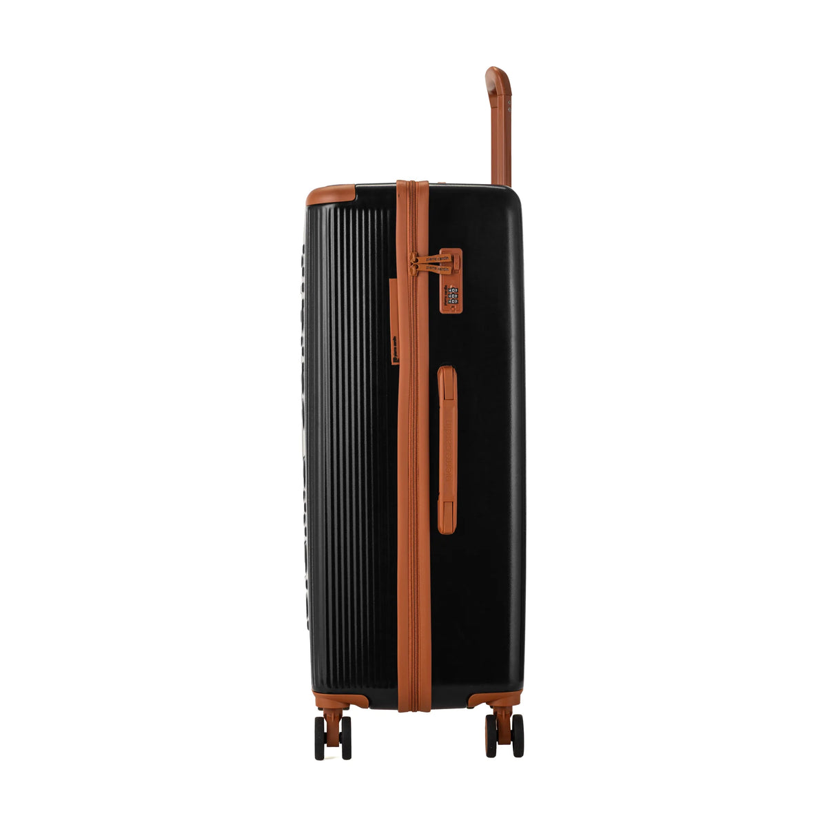 Set de 3 valises + 2 sacs Pierre Cardin Berlin Noir, valise de côté, poignée latérale