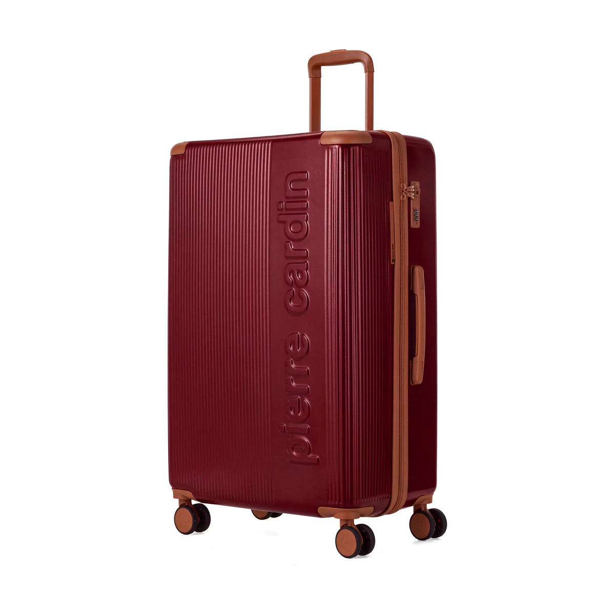 Set de 3 valises + 2 sacs Pierre Cardin Berlin Rouge foncé, valise de trois quarts