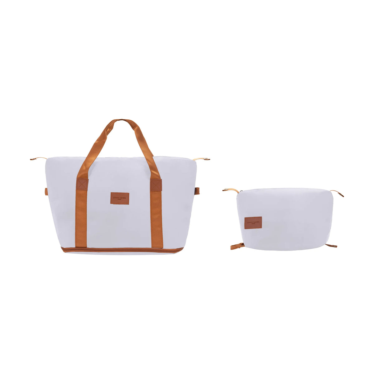 Set de 3 valises + 2 sacs Pierre Cardin Berlin Ivoire, sac de voyage et trousse de toilette assortis