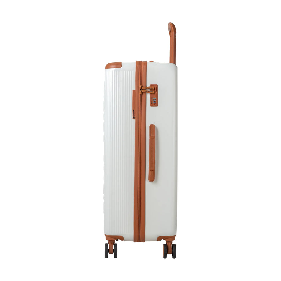 Set de 3 valises + 2 sacs Pierre Cardin Berlin Ivoire, valise de côté, poignée latérale