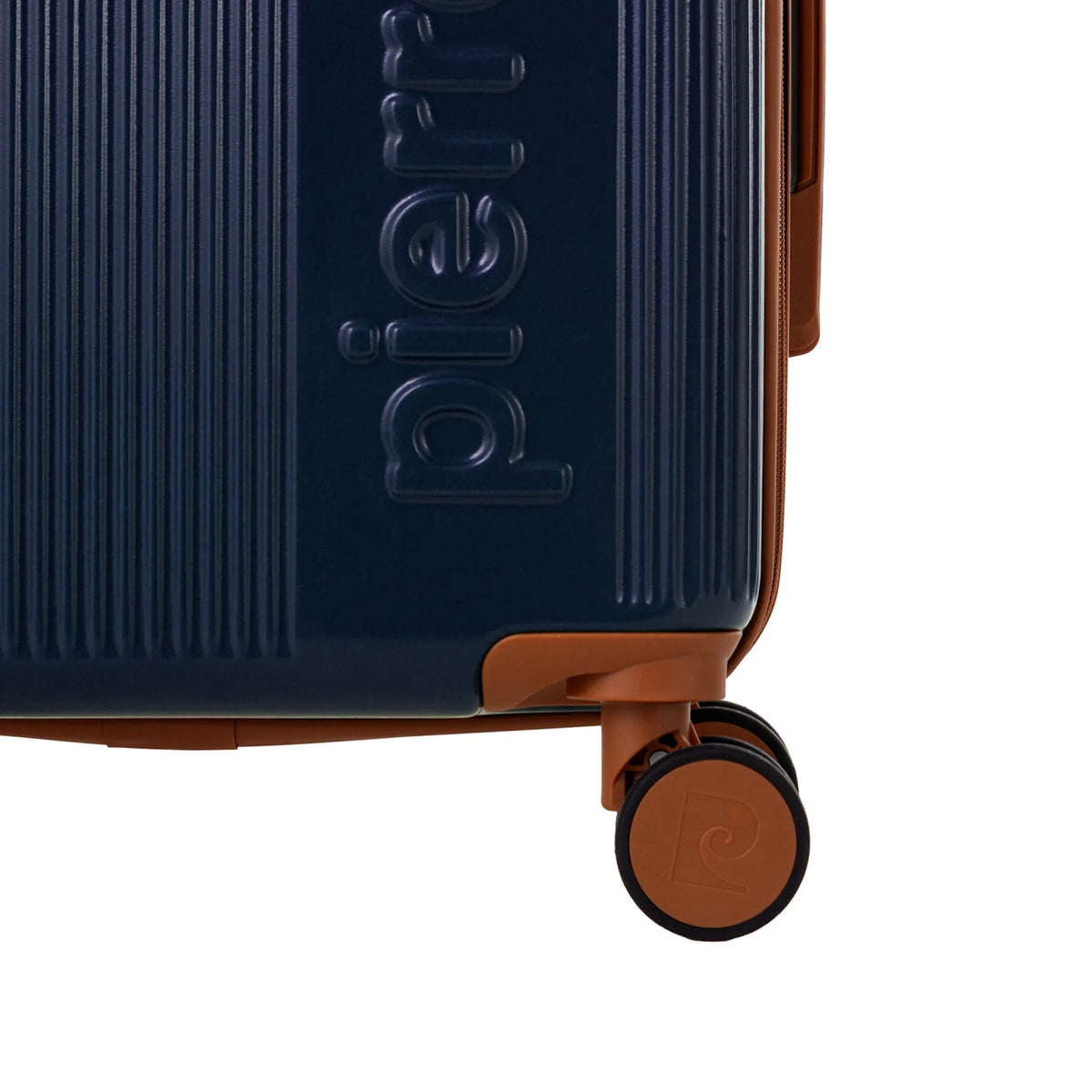 Set de 3 valises + 2 sacs Pierre Cardin Berlin Bleu marine, détail roue double