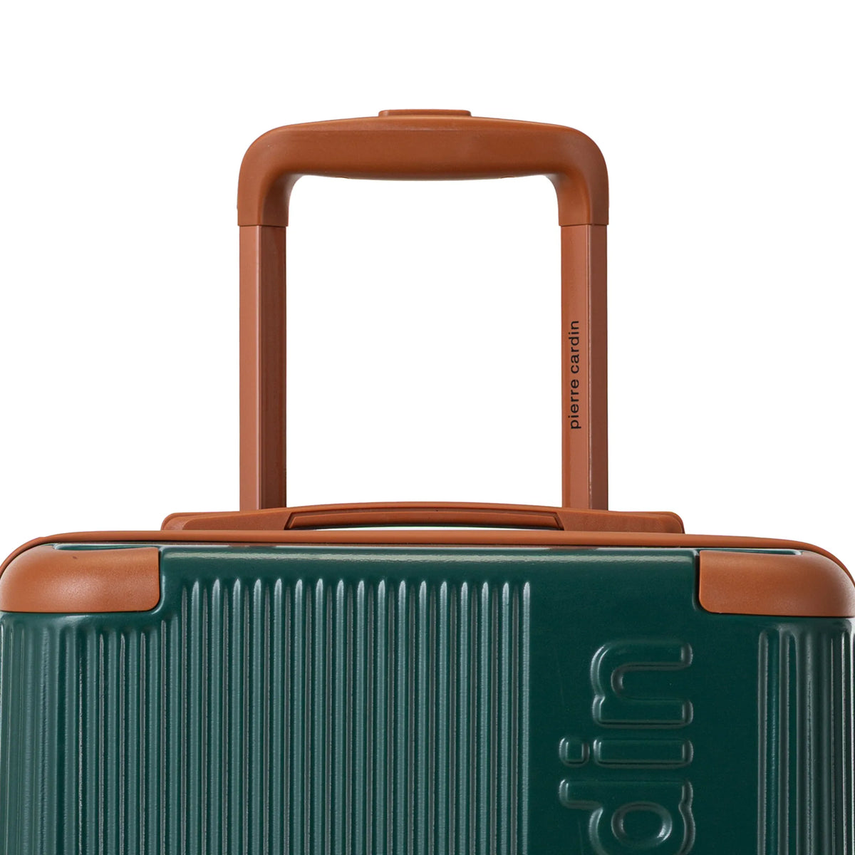 Set de 3 valises + 2 sacs Pierre Cardin Berlin Vert sapin, détail poignée télescopique