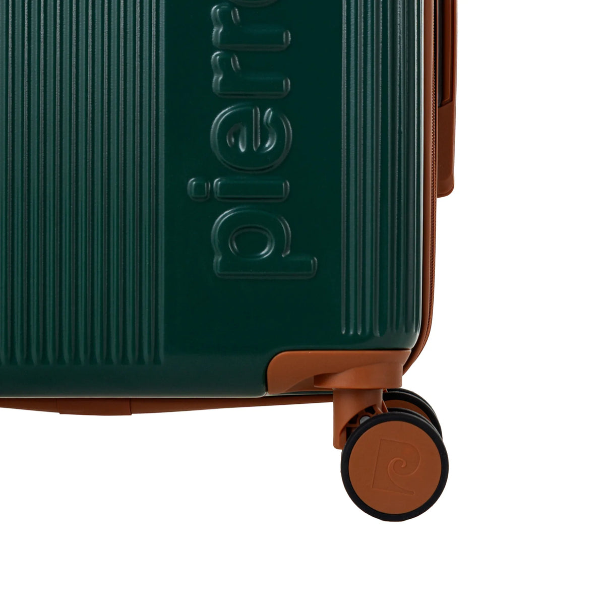 Set de 3 valises + 2 sacs Pierre Cardin Berlin Vert sapin, détail roue double
