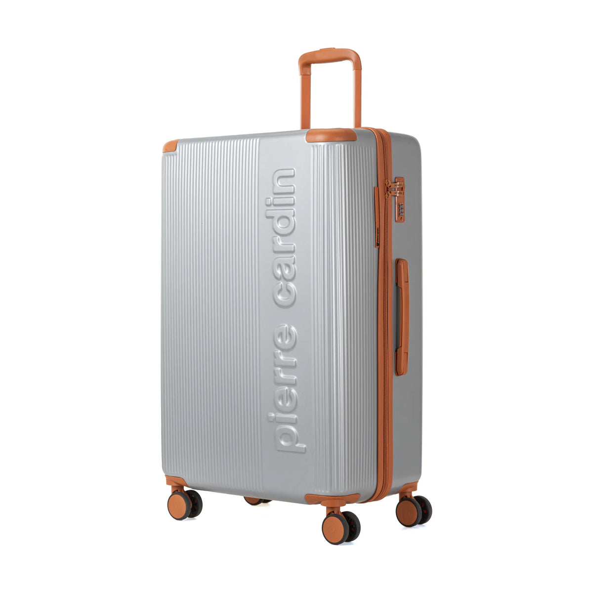 Set de 3 valises + 2 sacs Pierre Cardin Berlin Argent, valise de trois quarts