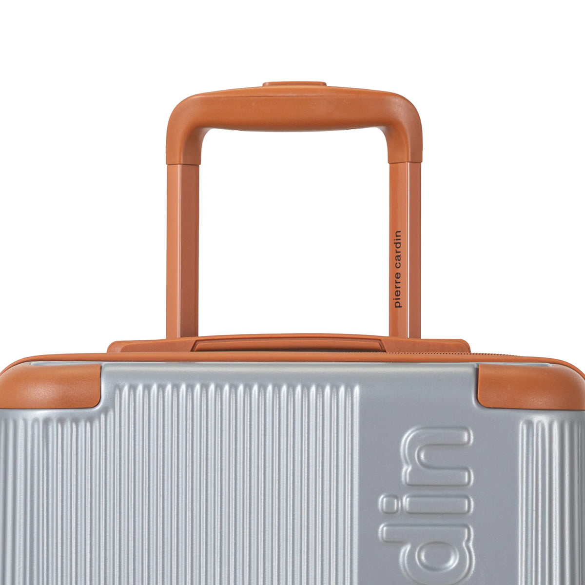 Set de 3 valises + 2 sacs Pierre Cardin Berlin Argent, détail poignée télescopique
