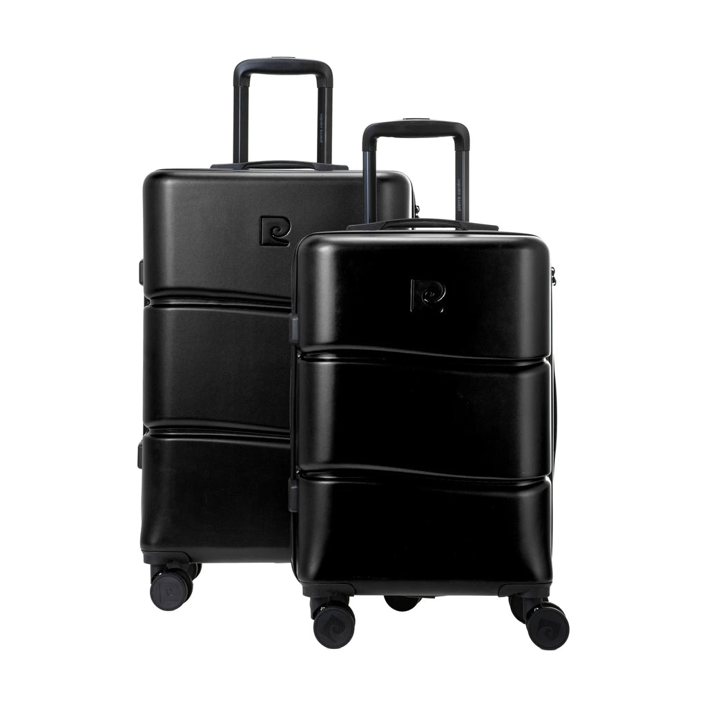 Set de 2 valises Pierre Cardin Intense Noir, vue de trois quarts du lot