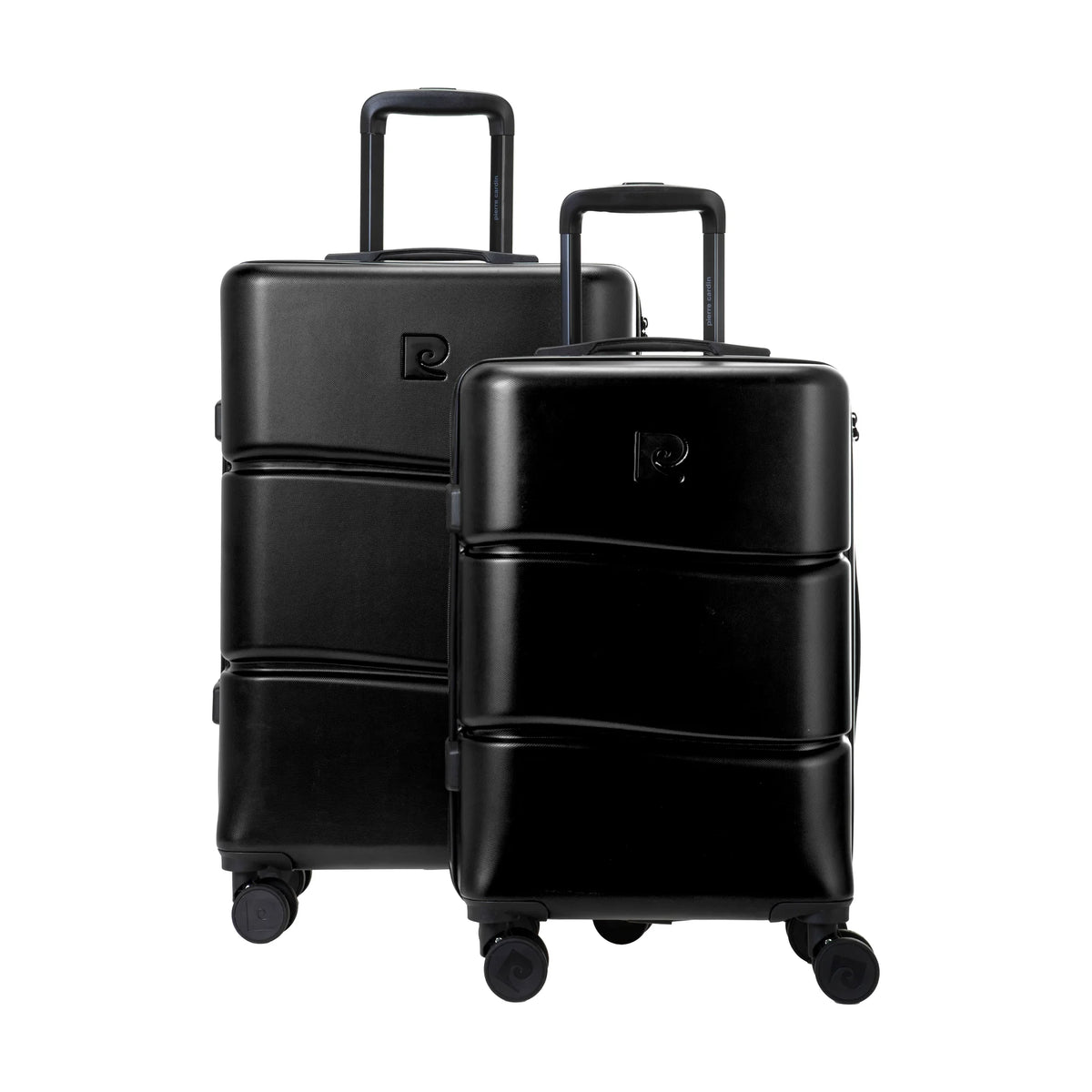 Set de 2 valises Pierre Cardin Intense Noir, vue de trois quarts du lot
