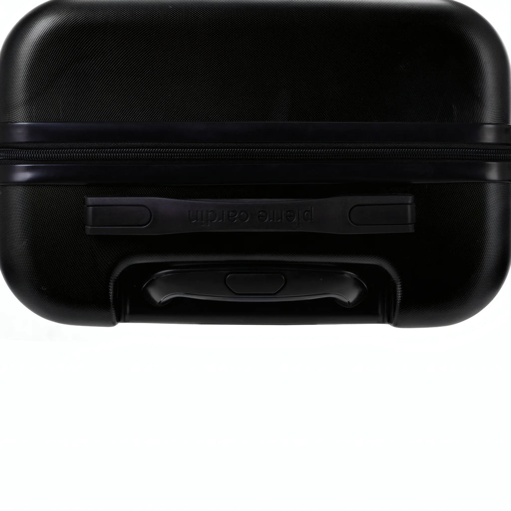 Set de 2 valises Pierre Cardin Intense Noir, détail poignée latérale et dessous