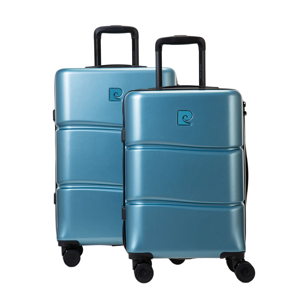 Set de 2 valises Pierre Cardin Intense Bleu grisé, vue de trois quarts du lot