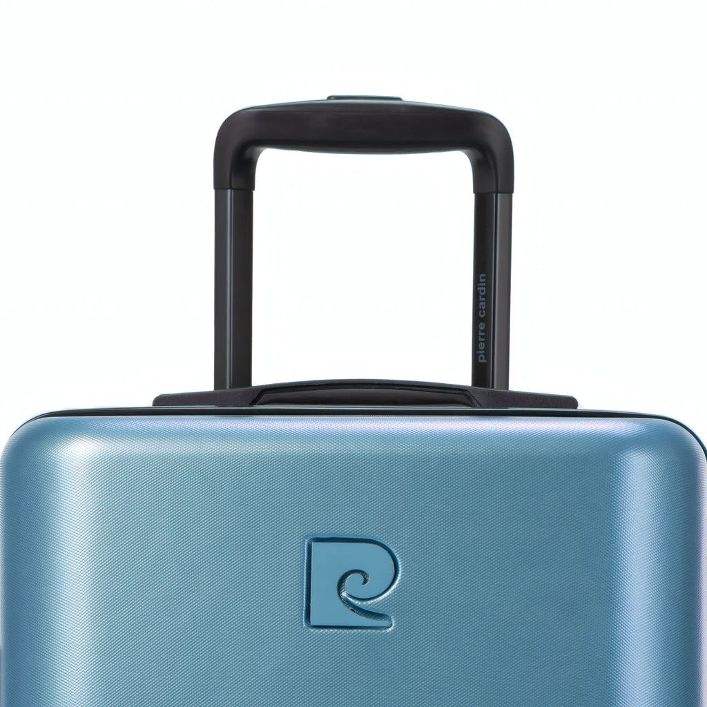 Set de 2 valises Pierre Cardin Intense Bleu grisé, détail poignée télescopique