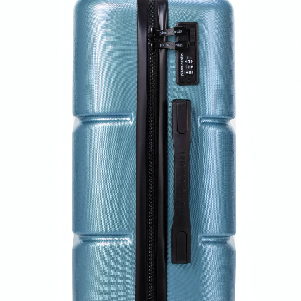 Set de 2 valises Pierre Cardin Intense Bleu grisé, détail cadenas à combinaison