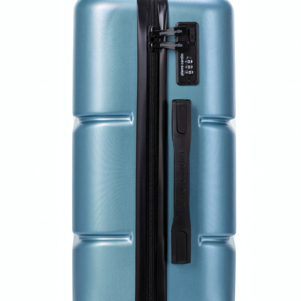 Set de 2 valises Pierre Cardin Intense Bleu grisé, détail cadenas à combinaison