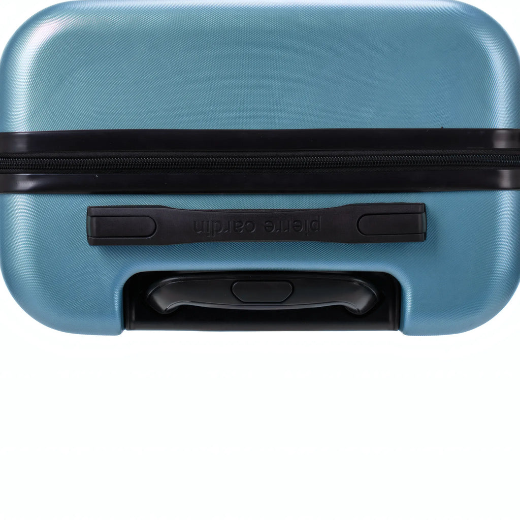 Set de 2 valises Pierre Cardin Intense Bleu grisé, détail poignée latérale et dessous