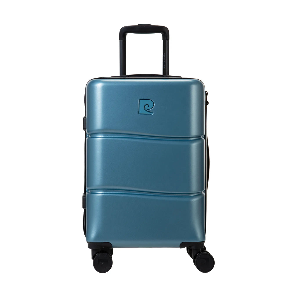 Set de 2 valises Pierre Cardin Intense Bleu grisé, valise cabine S de face