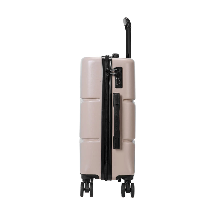 Set de 2 valises Pierre Cardin Intense Champagne, valise cabine S de côté