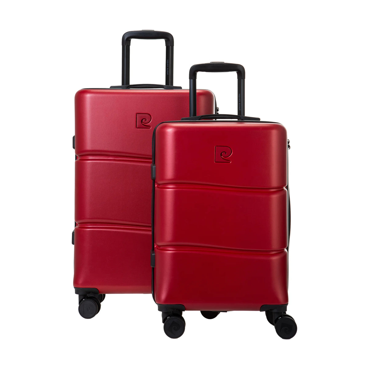 Set de 2 valises Pierre Cardin Intense Rouge foncé, vue de trois quarts du lot