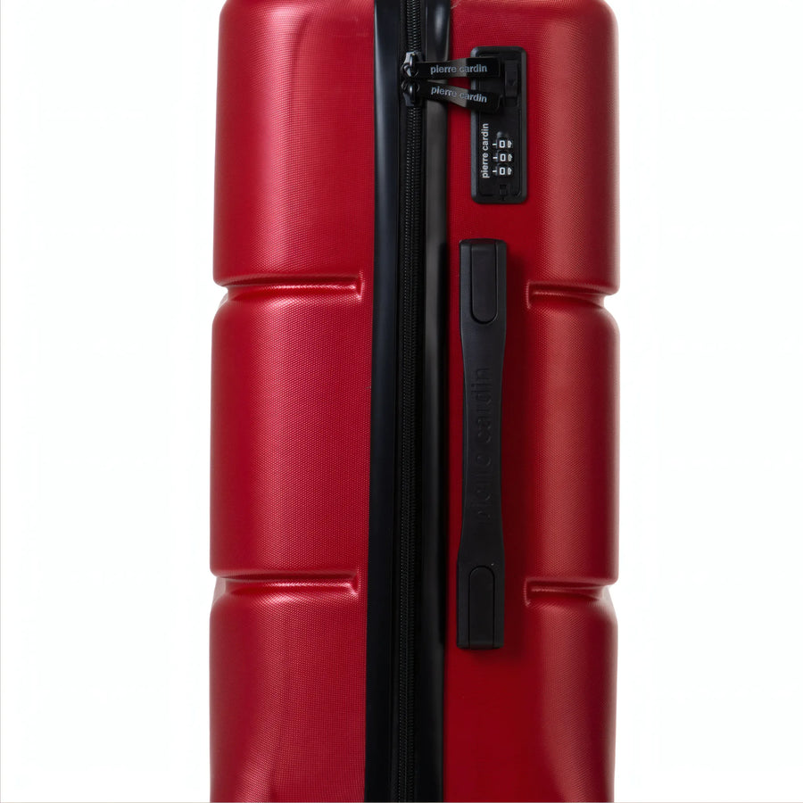 Set de 2 valises Pierre Cardin Intense Rouge foncé, détail cadenas à combinaison