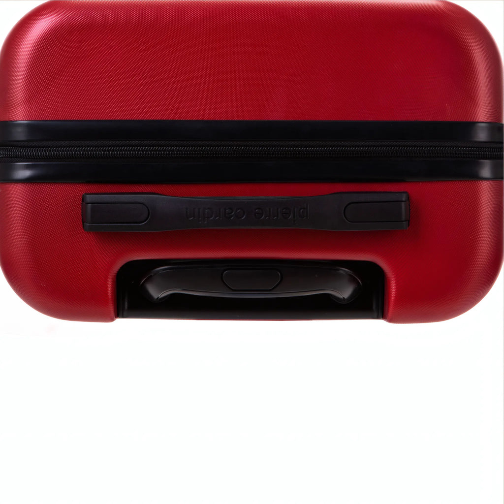 Set de 2 valises Pierre Cardin Intense Rouge foncé, détail poignée latérale et dessous