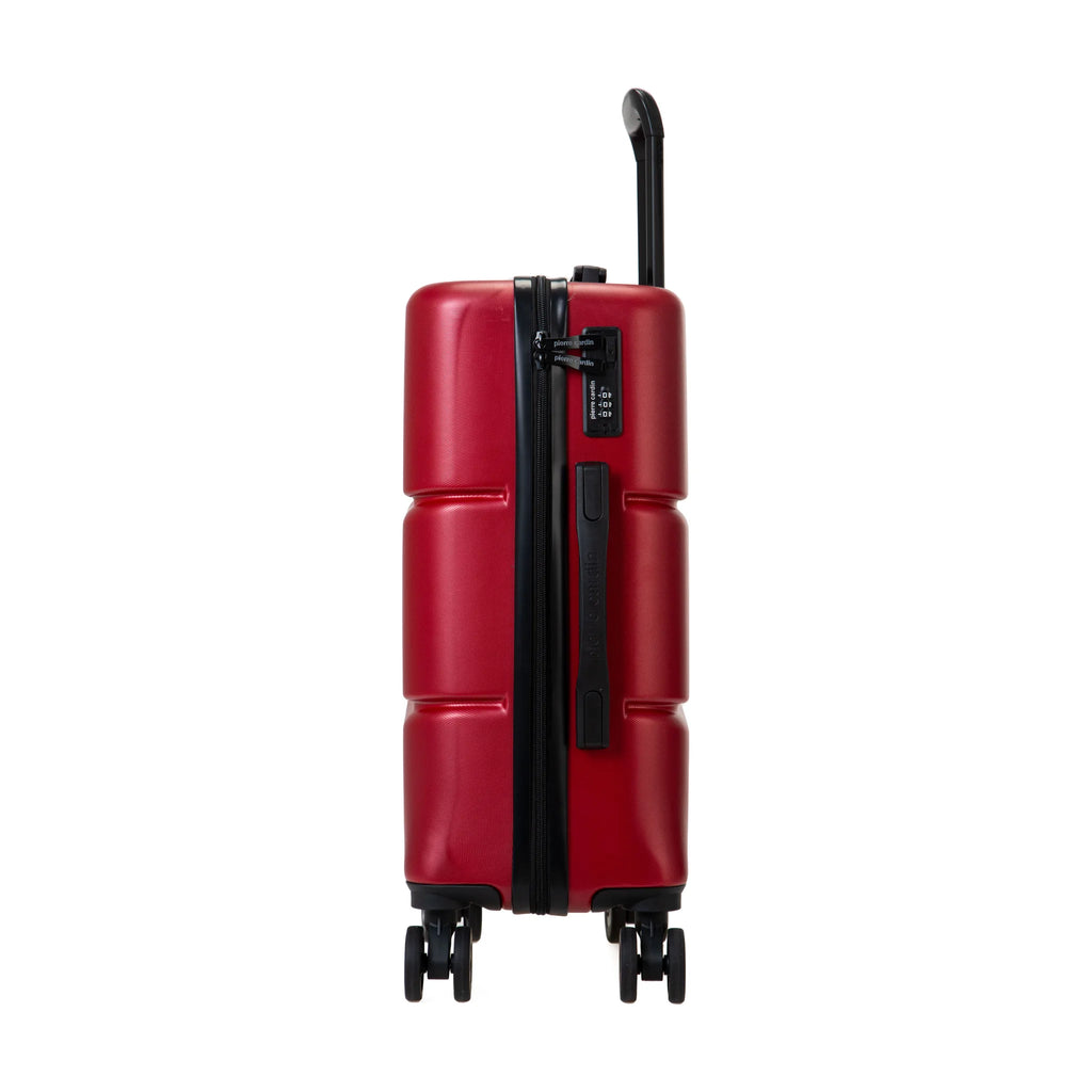 Set de 2 valises Pierre Cardin Intense Rouge foncé, valise cabine S de côté