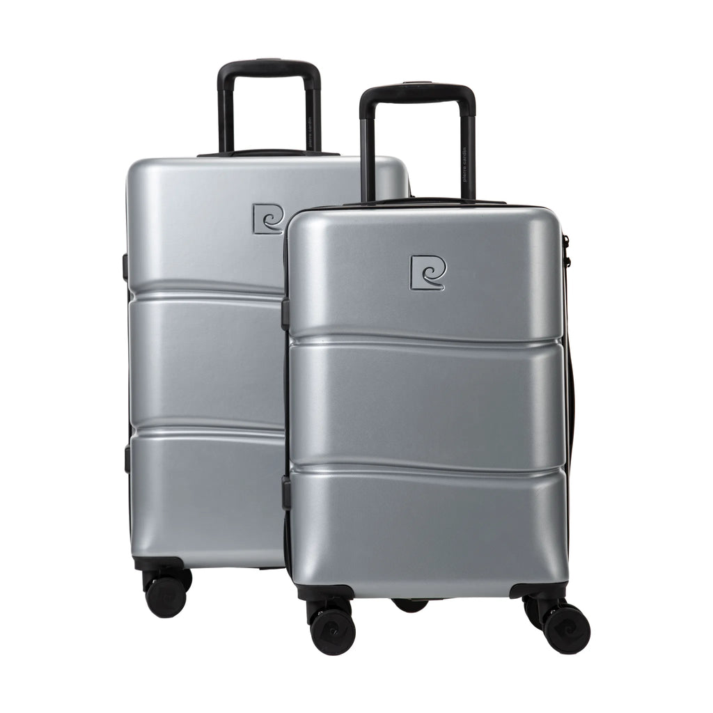 Set de 2 valises Pierre Cardin Intense Argent, vue de trois quarts du lot