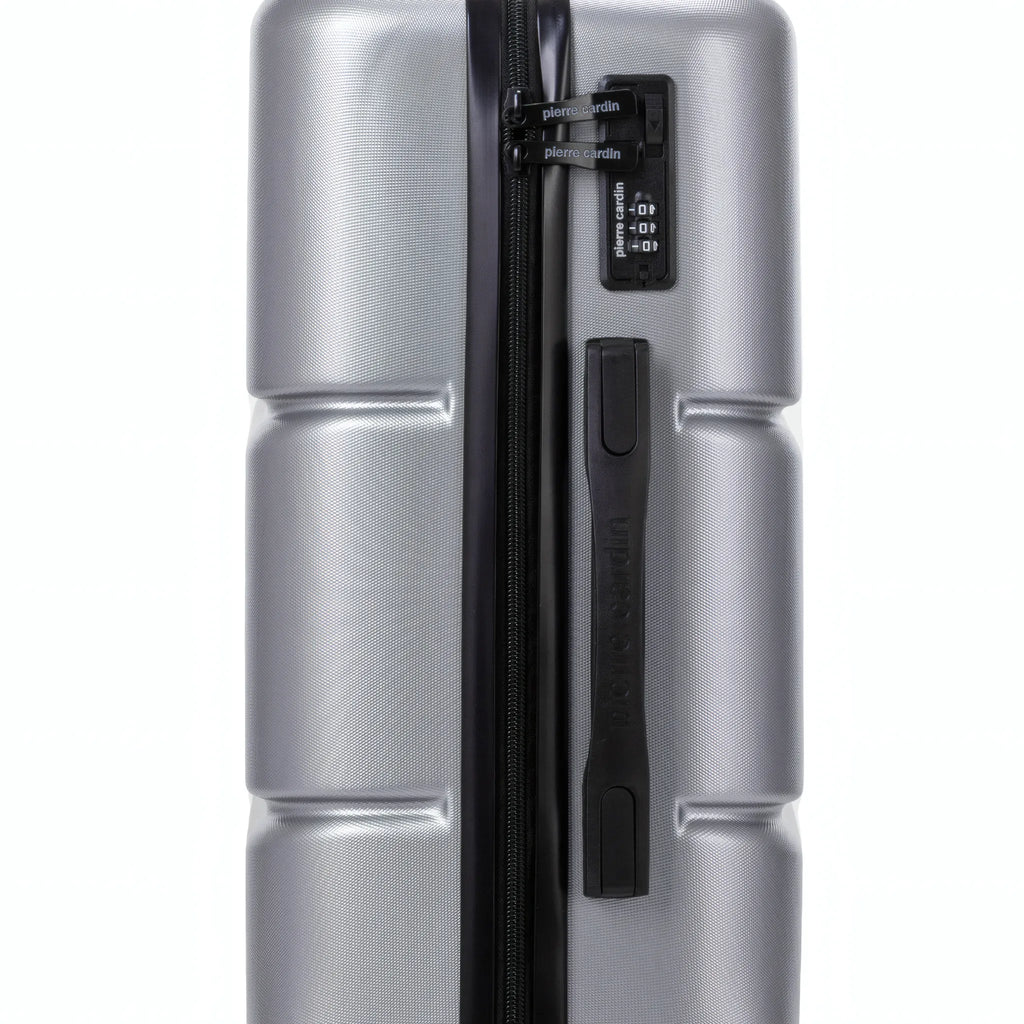 Set de 2 valises Pierre Cardin Intense Argent, détail cadenas à combinaison