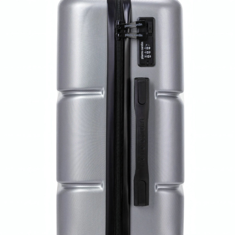 Set de 2 valises Pierre Cardin Intense Argent, détail cadenas à combinaison