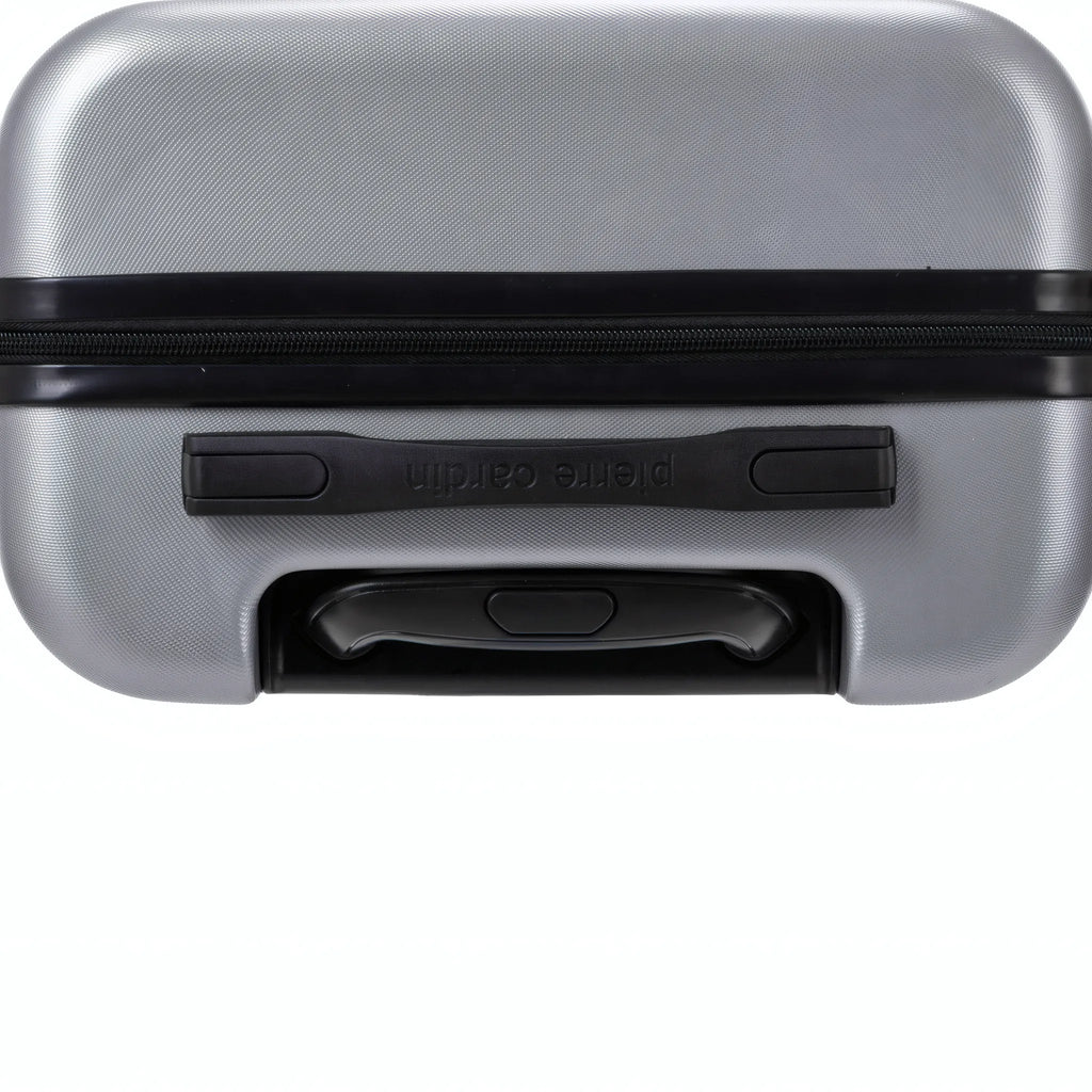 Set de 2 valises Pierre Cardin Intense Argent, détail poignée latérale et dessous