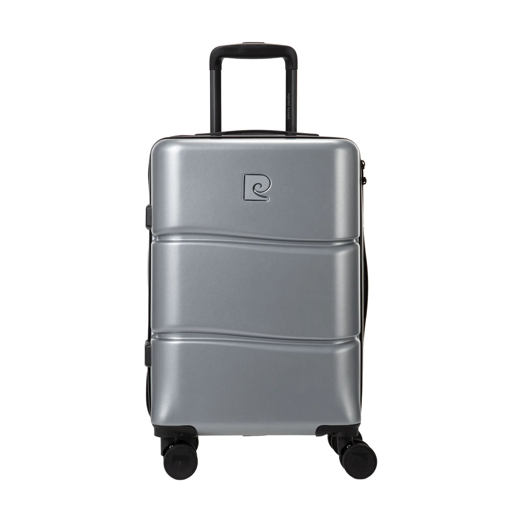 Set de 2 valises Pierre Cardin Intense Argent, valise cabine S de face