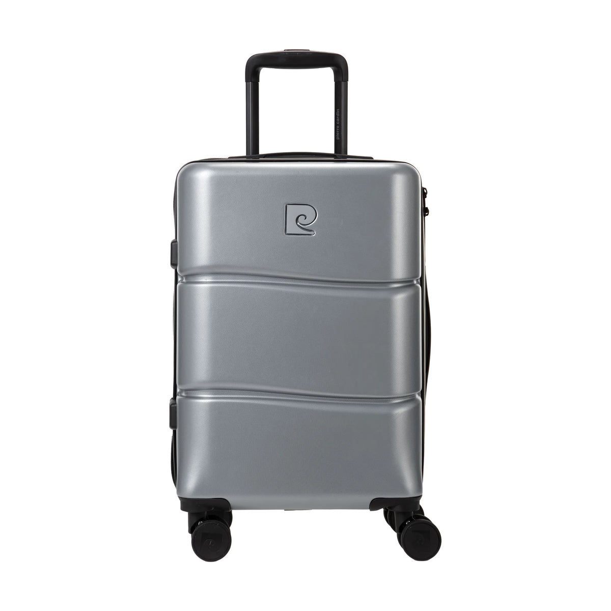 Set de 2 valises Pierre Cardin Intense Argent, valise cabine S de face