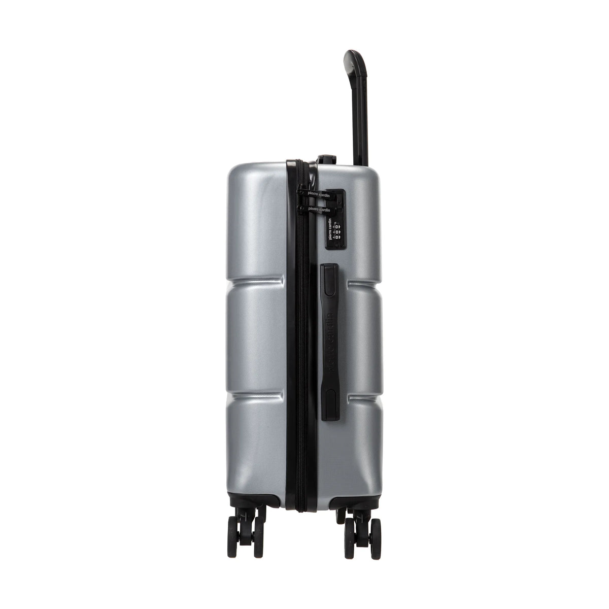 Set de 2 valises Pierre Cardin Intense Argent, valise cabine S de côté