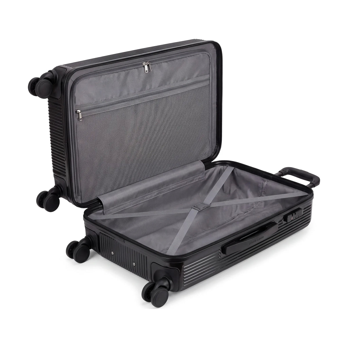 Set de 4 valises Pierre Cardin Berlin Noir, valise ouverte, intérieur