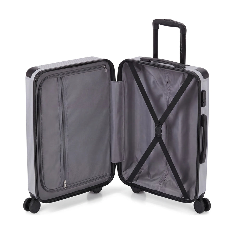 Set de 4 valises Pierre Cardin Berlin Argent, valise ouverte, intérieur