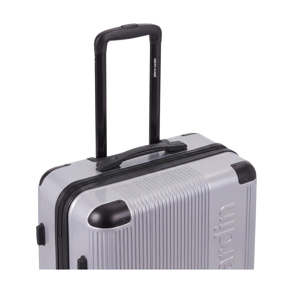Set de 4 valises Pierre Cardin Berlin Argent, détail poignée télescopique