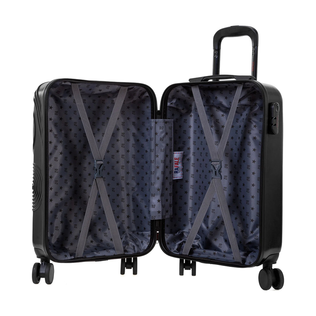Set de 3 valises Rafale GPS Noir, valise M ouverte, intérieur
