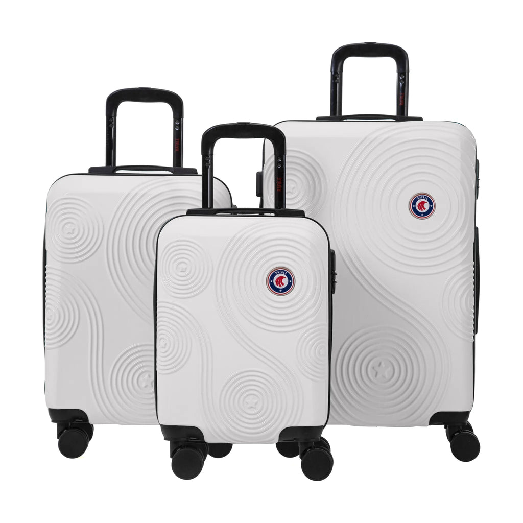 Set de 3 valises Rafale GPS Ivoire, vue de trois quarts du lot