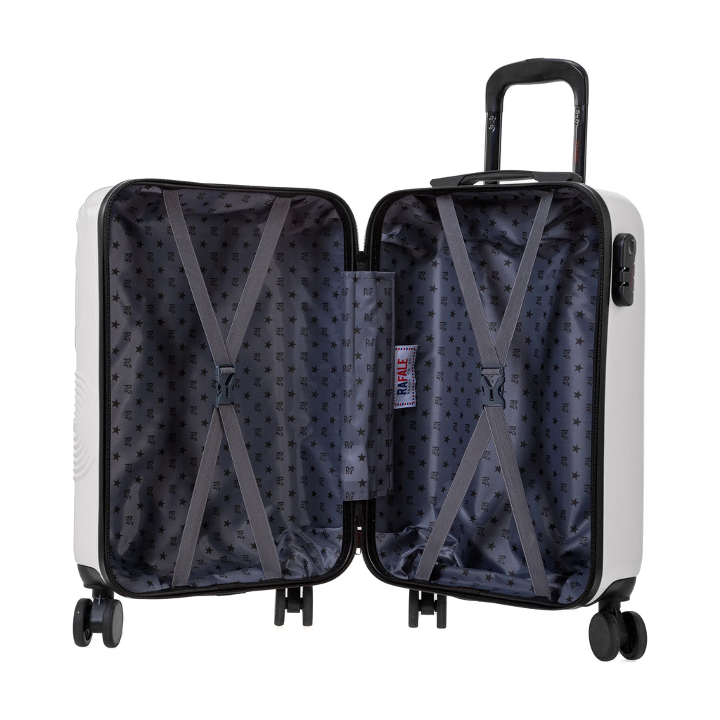 Set de 3 valises Rafale GPS Ivoire, valise M ouverte, intérieur